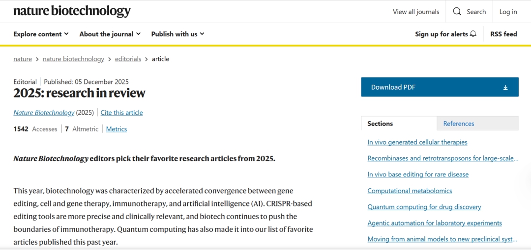 Nat Biotechnol | 2025年生物技术十大突破：器官芯片技术榜上有名